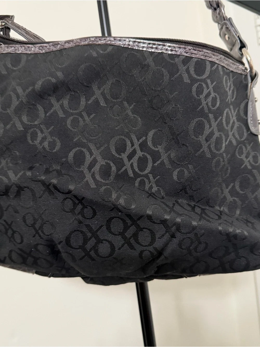 XOXO Black and Dark Gray Signature Shoulder Bag